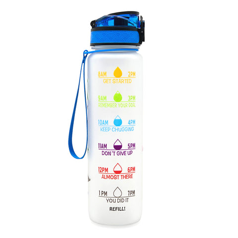 1L Tritan Water Bottle With Time Marker Bounce Cover Motivational Water Bottle Cycling Leakproof Cup For Sports Fitness Bottles