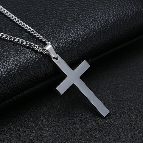 Classic Cross Necklace Men's Pendant Fashion Stainless Steel Jewelry