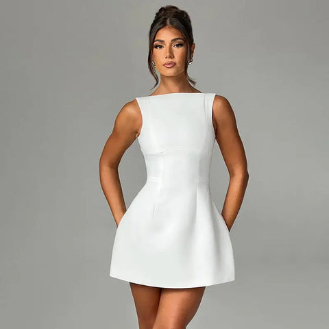 Sexy Slim-fitting Backless Dress Summer Sleeveless Short Dresses Alien Treasure Shop