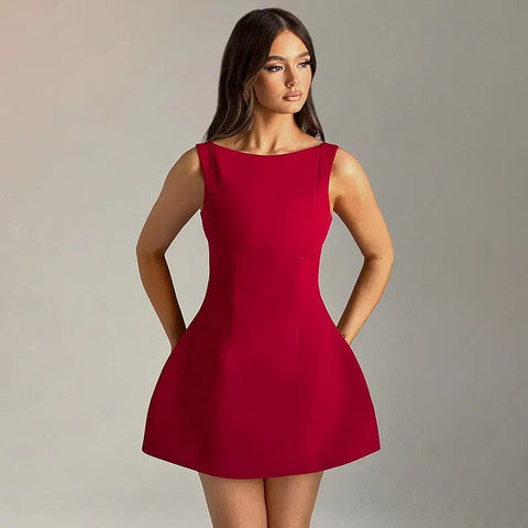 Sexy Slim-fitting Backless Dress Summer Sleeveless Short Dresses Alien Treasure Shop