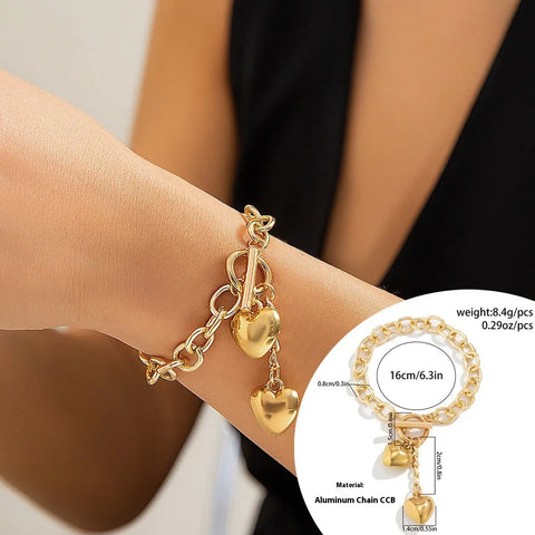Thick Chain With Shiny Lock And Key Pendant Necklace For Women Trendy Ladies Accessories On The Neck Fashion Jewelry Female - Alien Treasure Shop