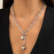 Thick Chain With Shiny Lock And Key Pendant Necklace For Women Trendy Ladies Accessories On The Neck Fashion Jewelry Female - Alien Treasure Shop