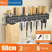 Kitchen Stainless Steel Knife Holder Punch-free Chopstick Canister Storage Hook Rack