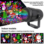 Christmas Party Lights Snowflake Projector Light Led Stage Light Rotating Xmas Pattern Outdoor Holiday Lighting Garden Christmas Decor